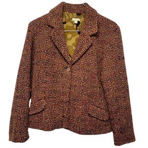 J Jill Jacket Blazer Rust Orange Cranberry RICH fall felling!